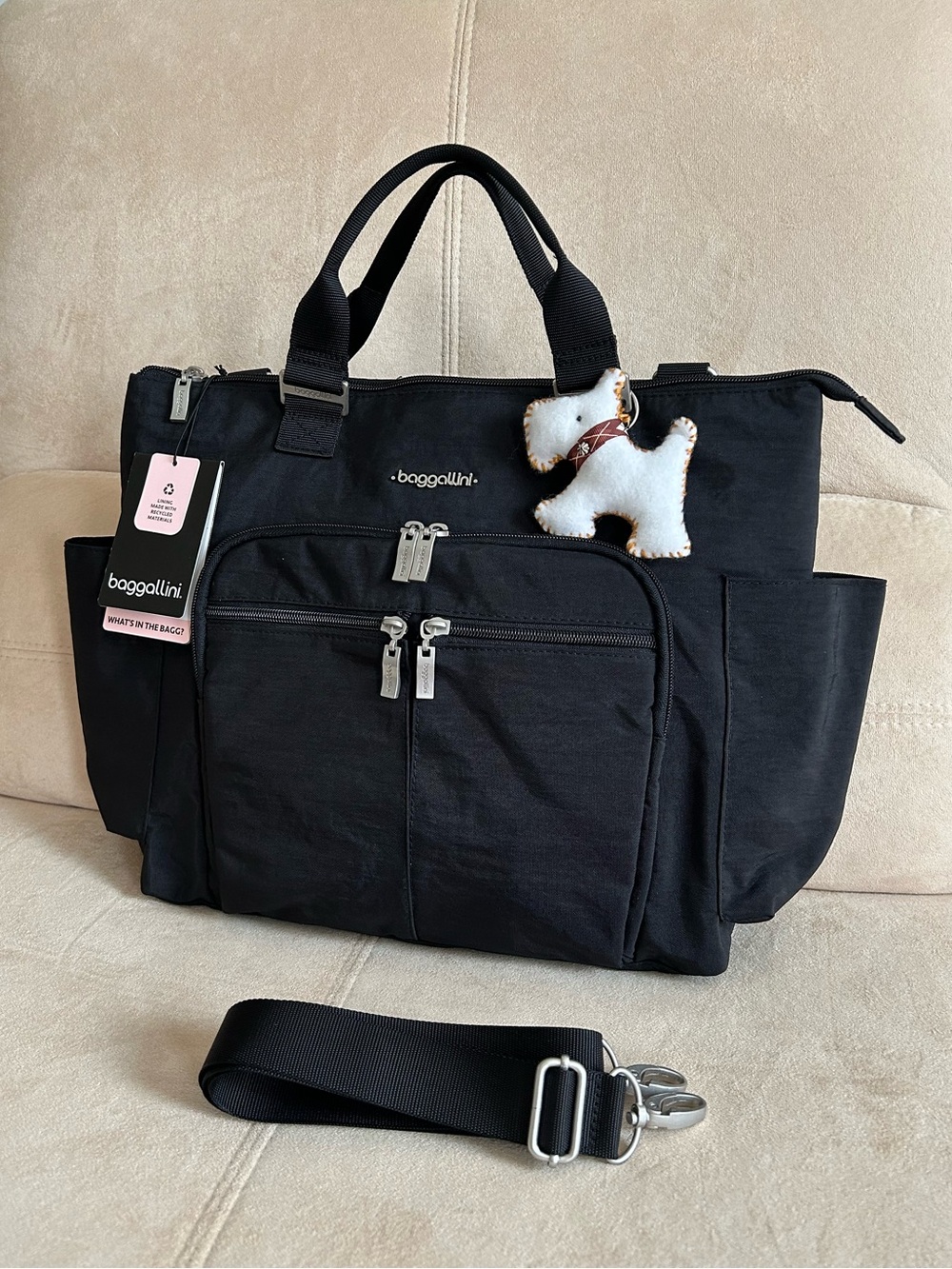 Baggallini Versatile Convertible Work, Travel Bag with Crossbody, Backpack Strap